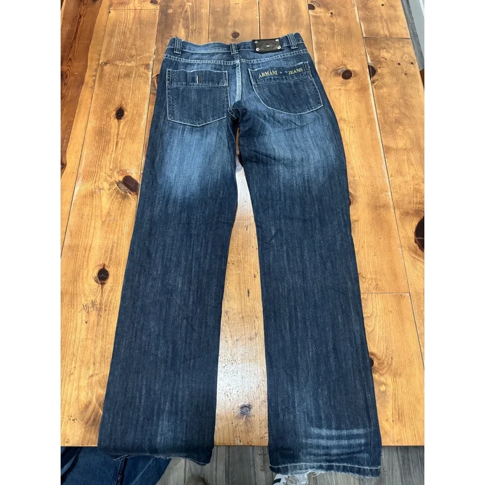 Armani Jeans Men's Size 32 Dark Wash Straight Leg Denim Blue Jeans